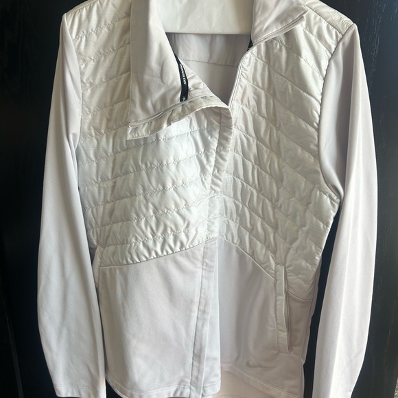 Nike Womens Essential Puffer-Panel Running Jacket, Size Large, Color is grey. - Picture 3 of 10